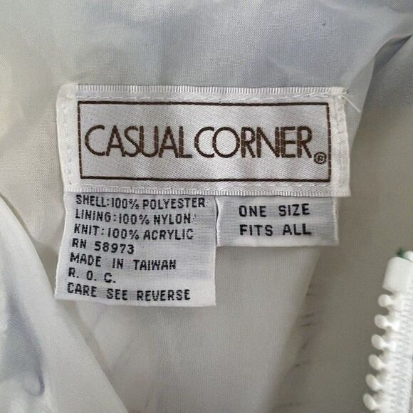 Casual Corner Vintage 80s Womens Satin Nautical Map Zip Up Bomber Jacket OS - Picture 4 of 11